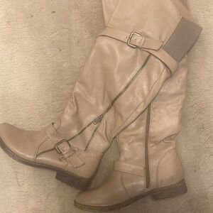 Tan over the knee boots